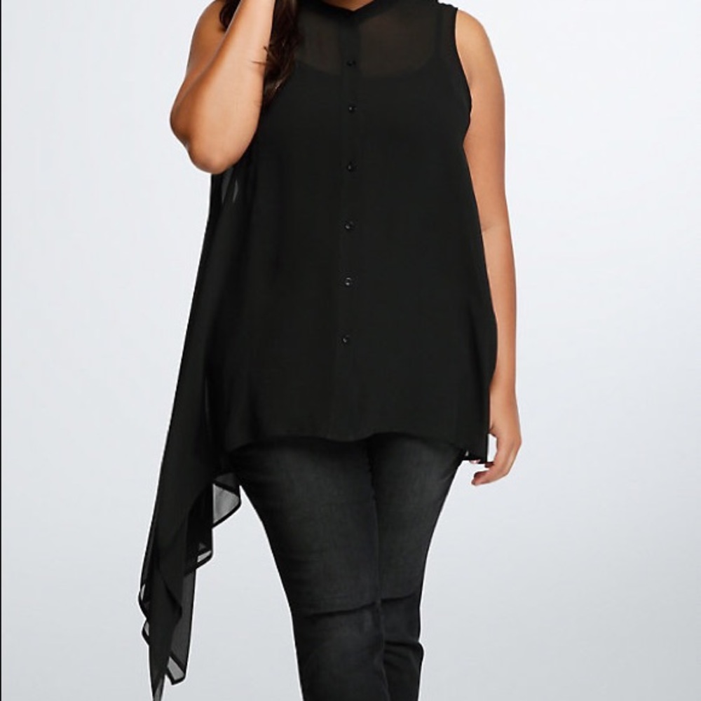 Torrid Chiffon Asymmetrical Top- never worn